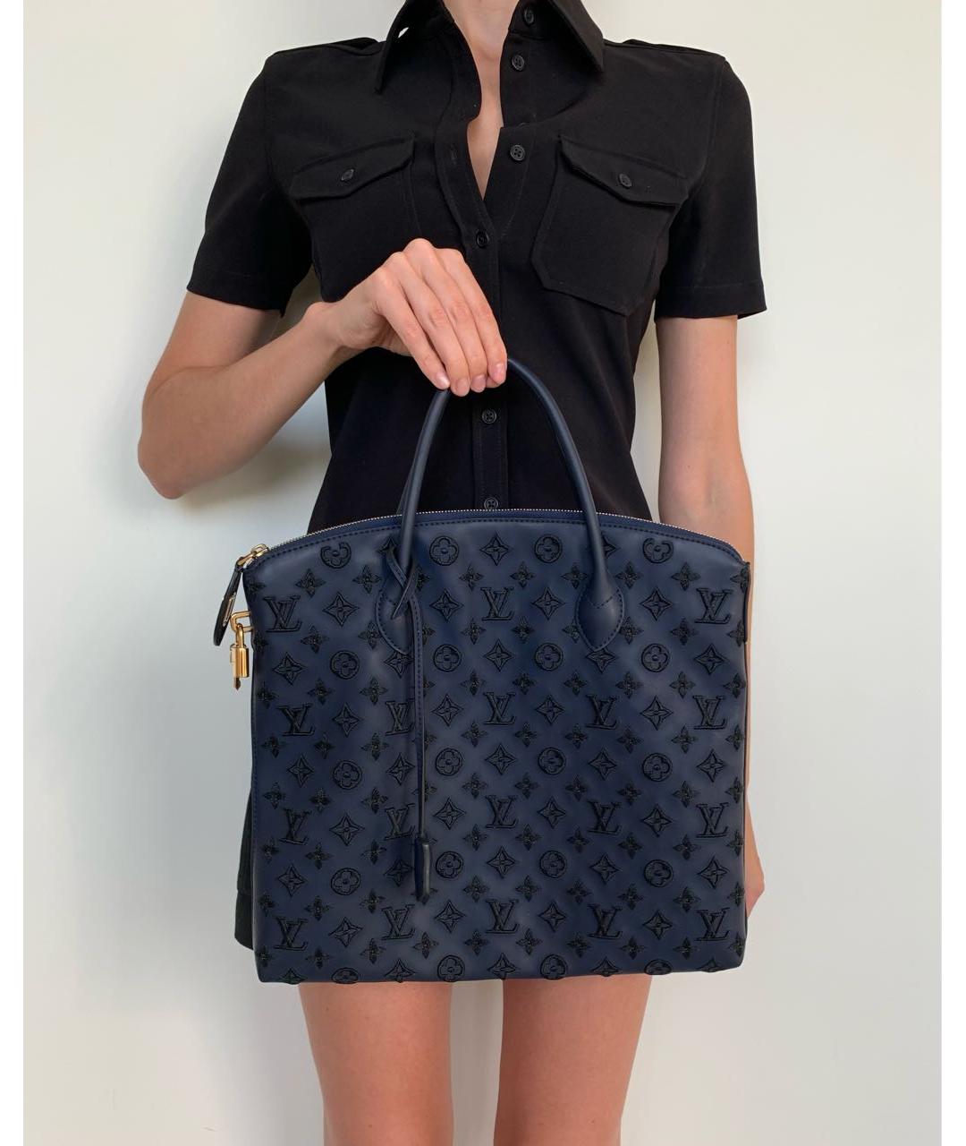 LOUIS VUITTON Темно-синяя сумка с короткими ручками, фото 4