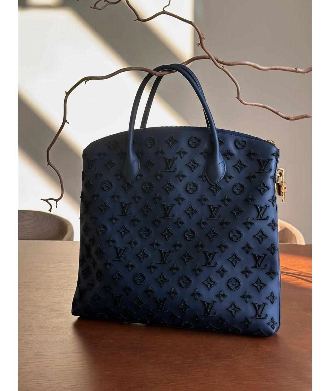 LOUIS VUITTON Темно-синяя сумка с короткими ручками, фото 3