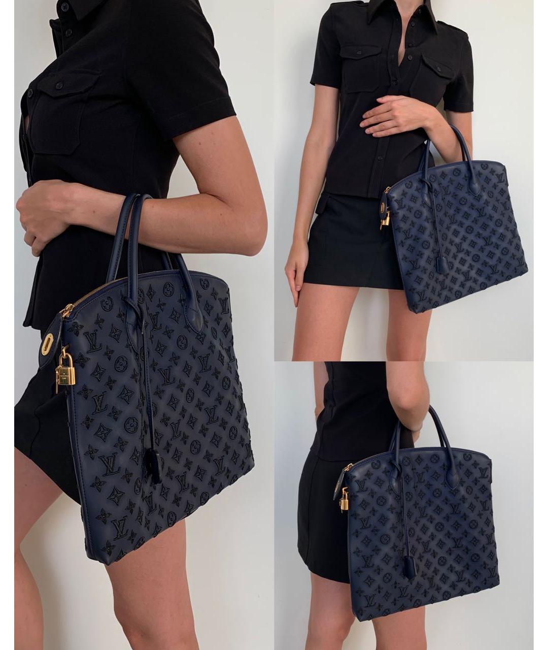 LOUIS VUITTON Темно-синяя сумка с короткими ручками, фото 5