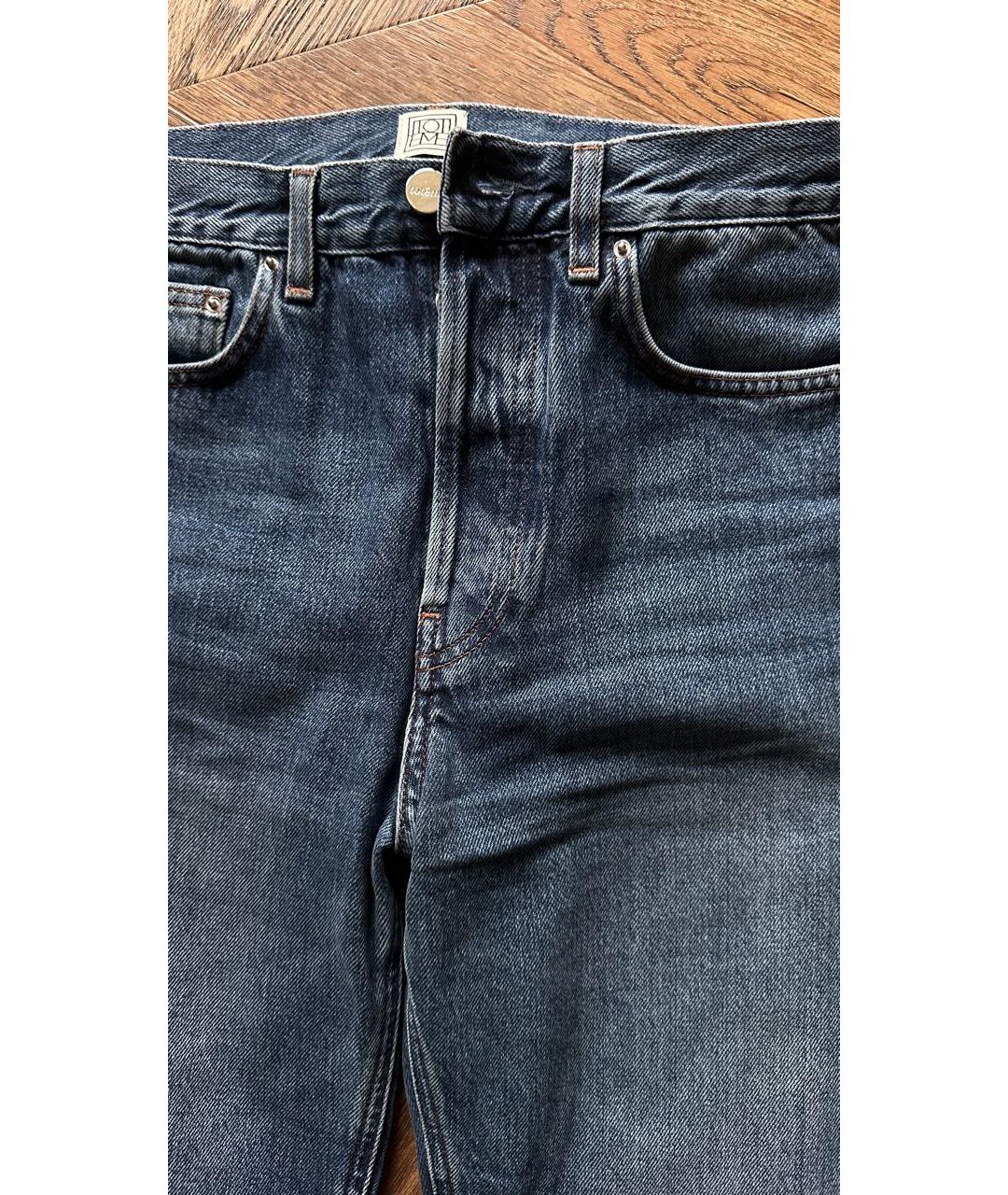 TOTEME Синие хлопковые прямые джинсы, фото 4