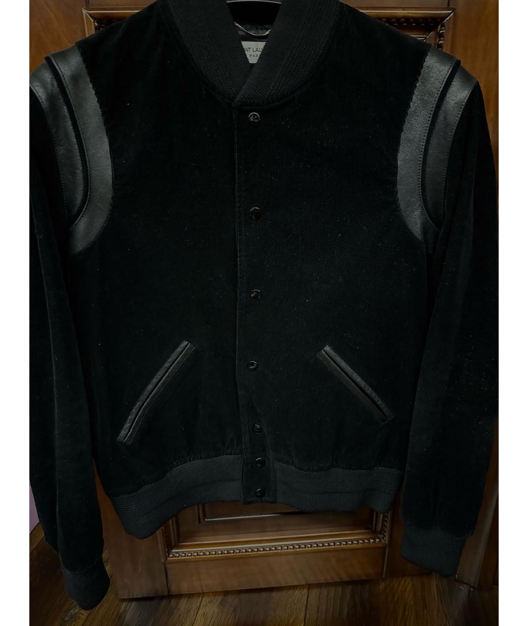 SAINT LAURENT Черная велюровая куртка, фото 3