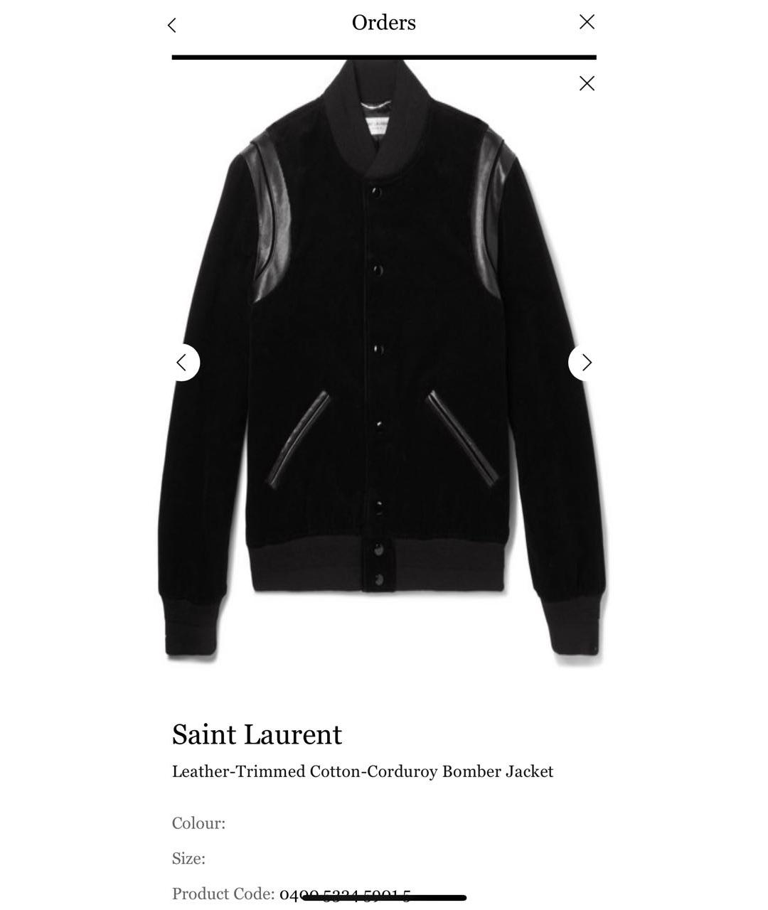 SAINT LAURENT Черная велюровая куртка, фото 5