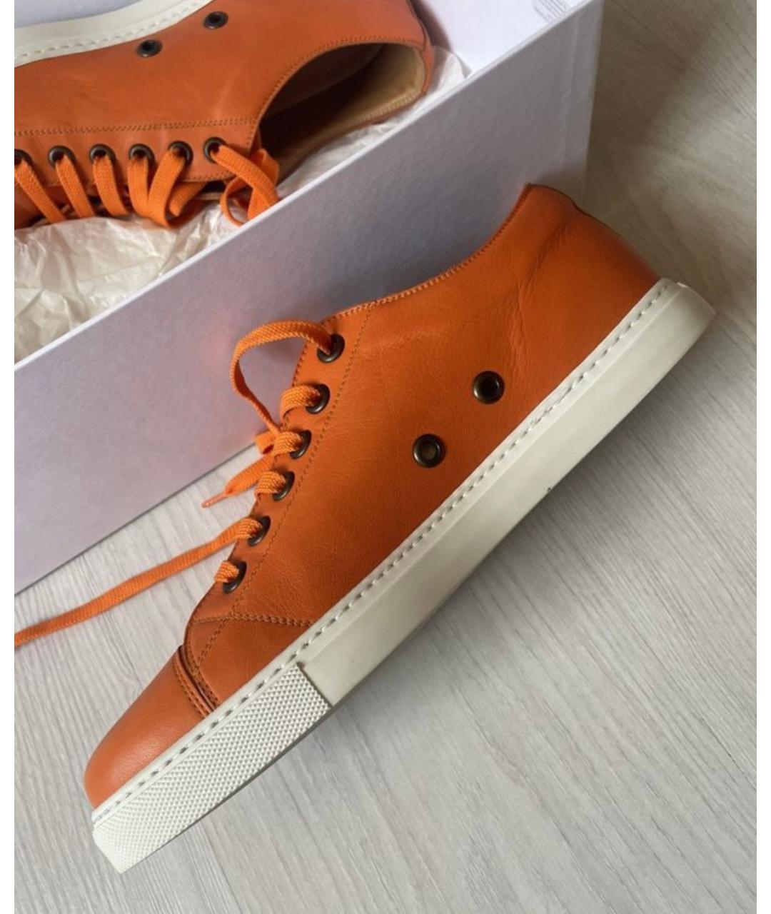 MARC JACOBS Оранжевое кожаные низкие кроссовки / кеды, фото 5