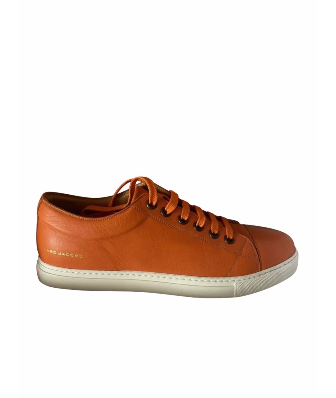 MARC JACOBS Оранжевое кожаные низкие кроссовки / кеды, фото 1