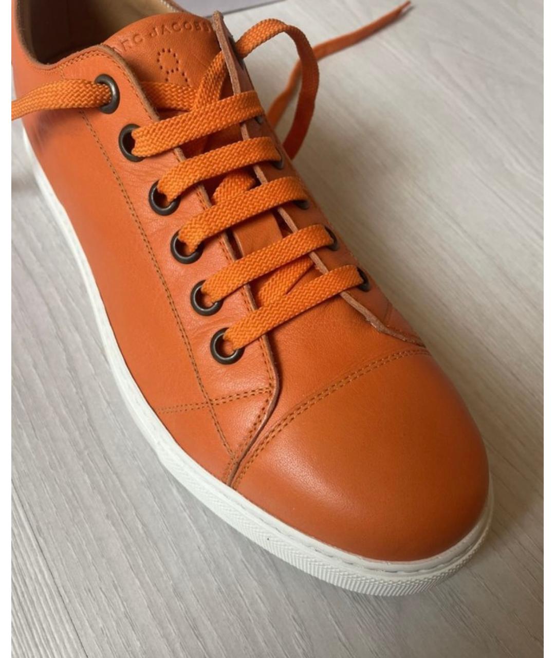 MARC JACOBS Оранжевое кожаные низкие кроссовки / кеды, фото 4