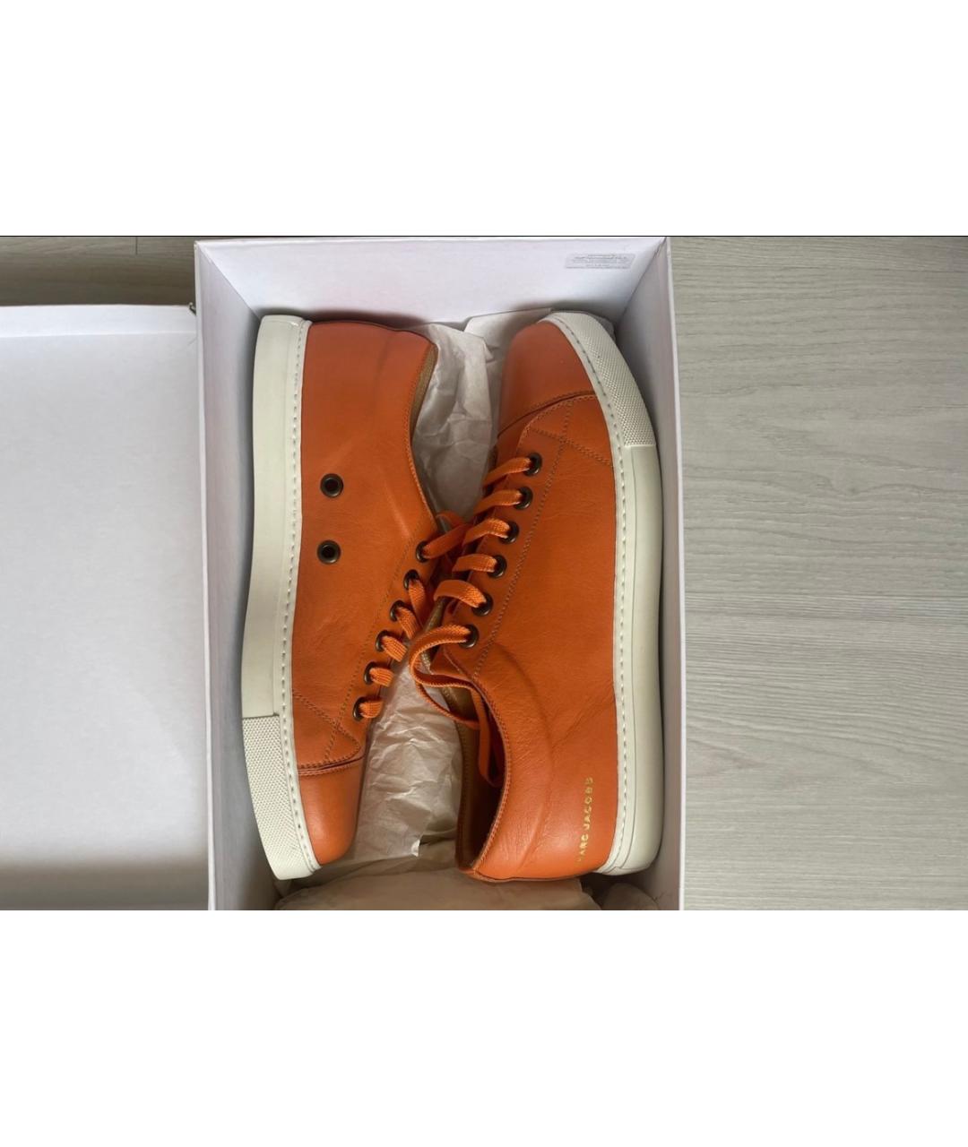 MARC JACOBS Оранжевое кожаные низкие кроссовки / кеды, фото 8