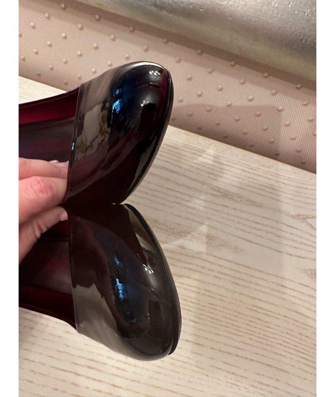 MIU MIU Бордовые туфли из лакированной кожи, фото 7