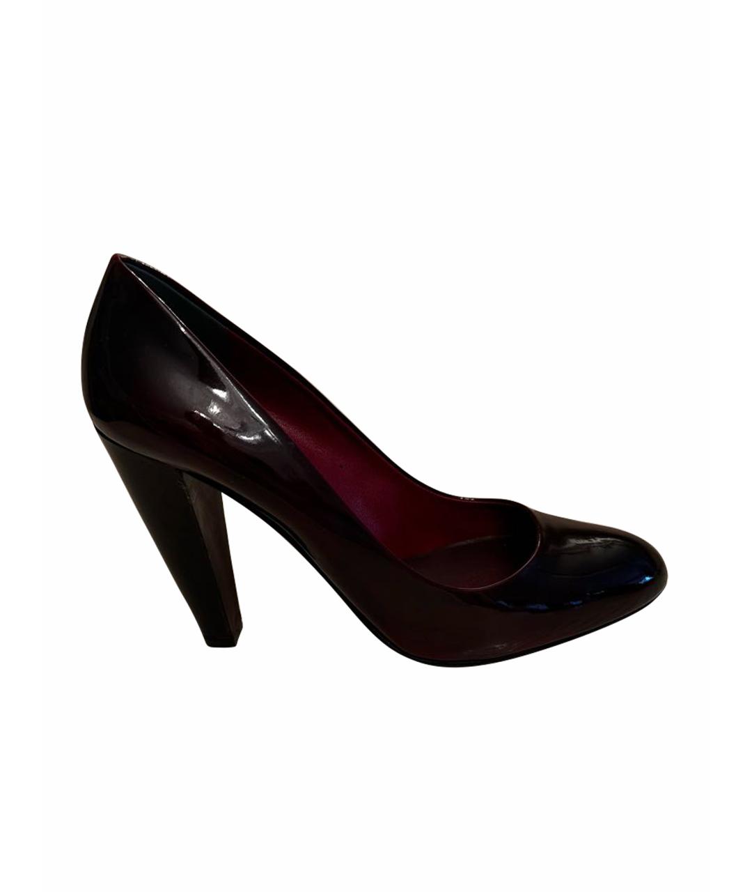 MIU MIU Бордовые туфли из лакированной кожи, фото 1