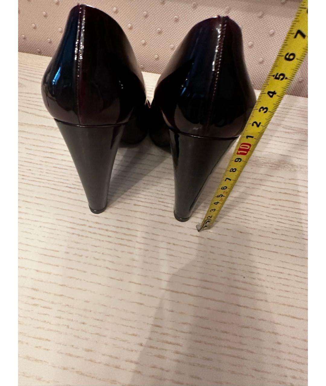 MIU MIU Бордовые туфли из лакированной кожи, фото 3
