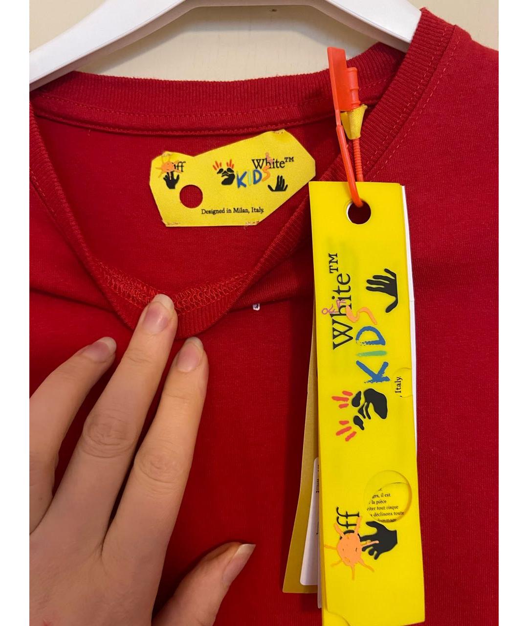 OFF-WHITE Красный хлопковый детская футболка / топ, фото 4