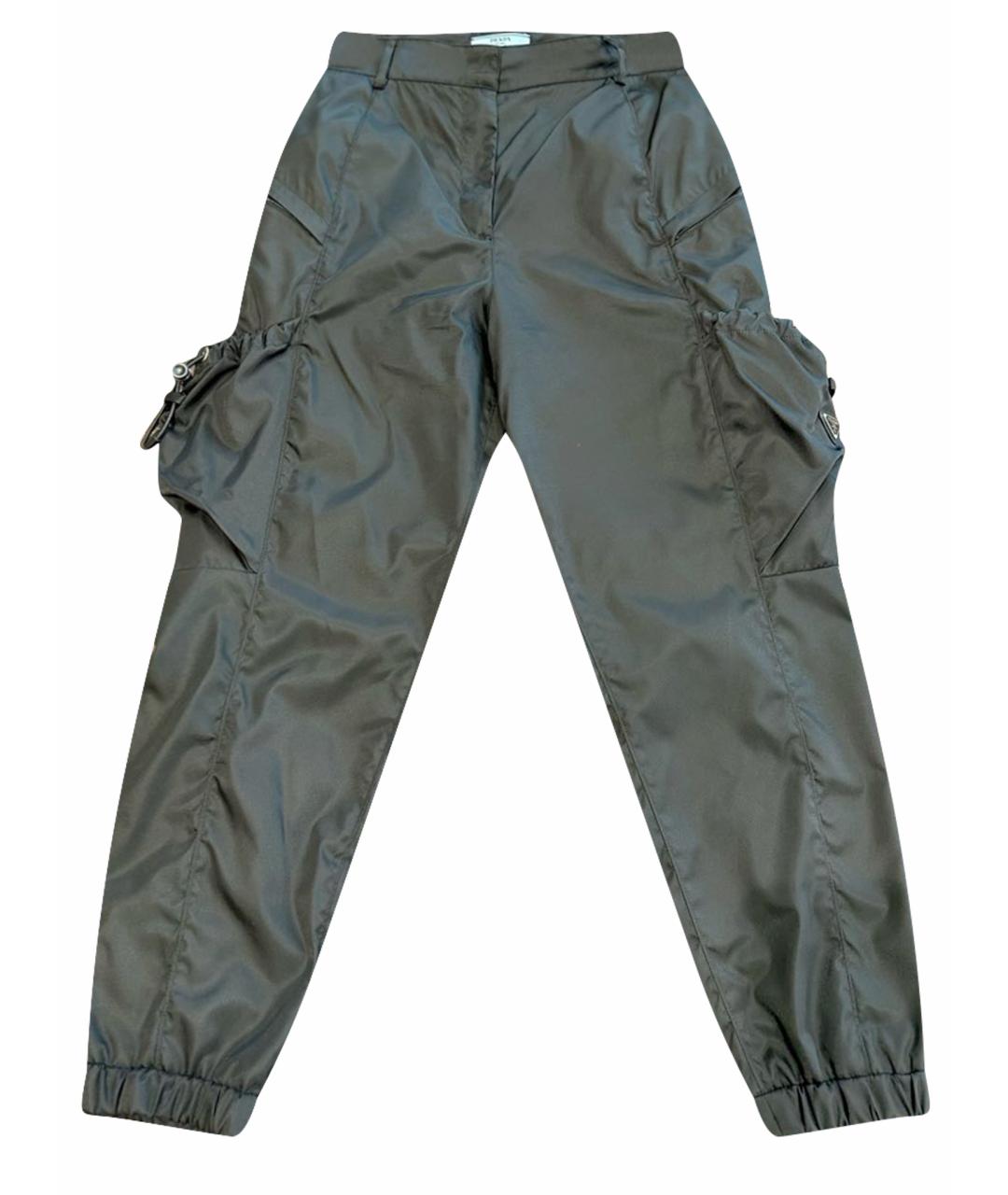PRADA Черные полиамидовые брюки широкие, фото 1
