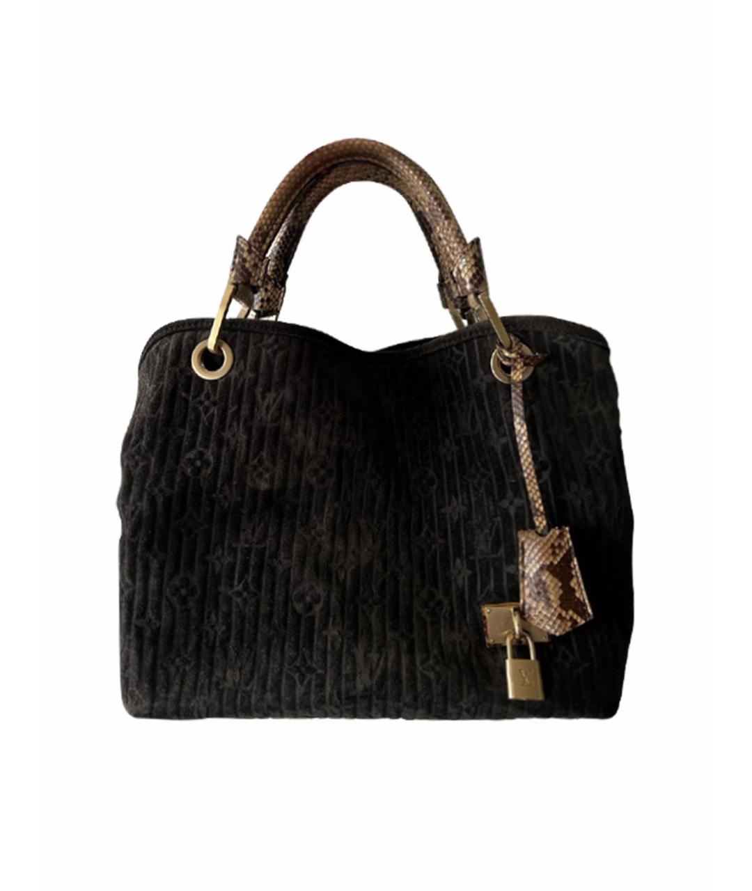 LOUIS VUITTON Серая замшевая сумка с короткими ручками, фото 1