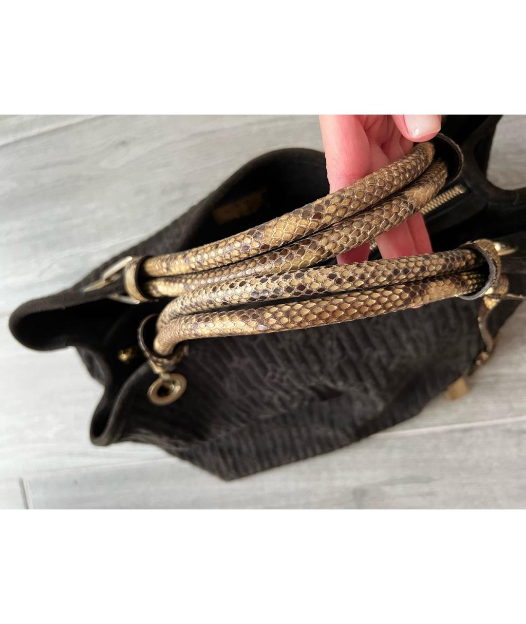 LOUIS VUITTON Серая замшевая сумка с короткими ручками, фото 4