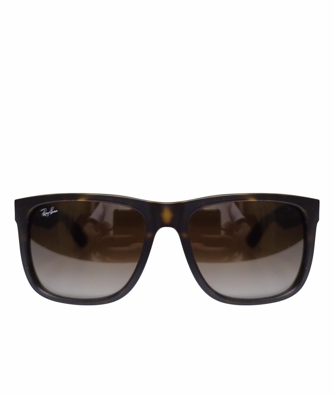 RAY BAN Коричневые пластиковые солнцезащитные очки, фото 1