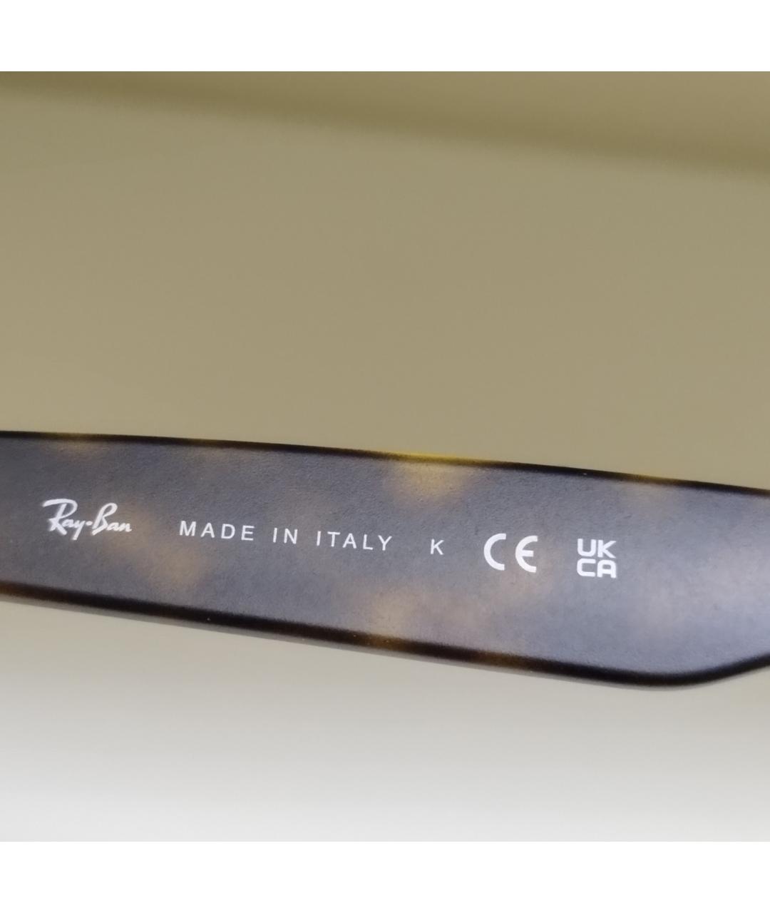RAY BAN Коричневые пластиковые солнцезащитные очки, фото 8