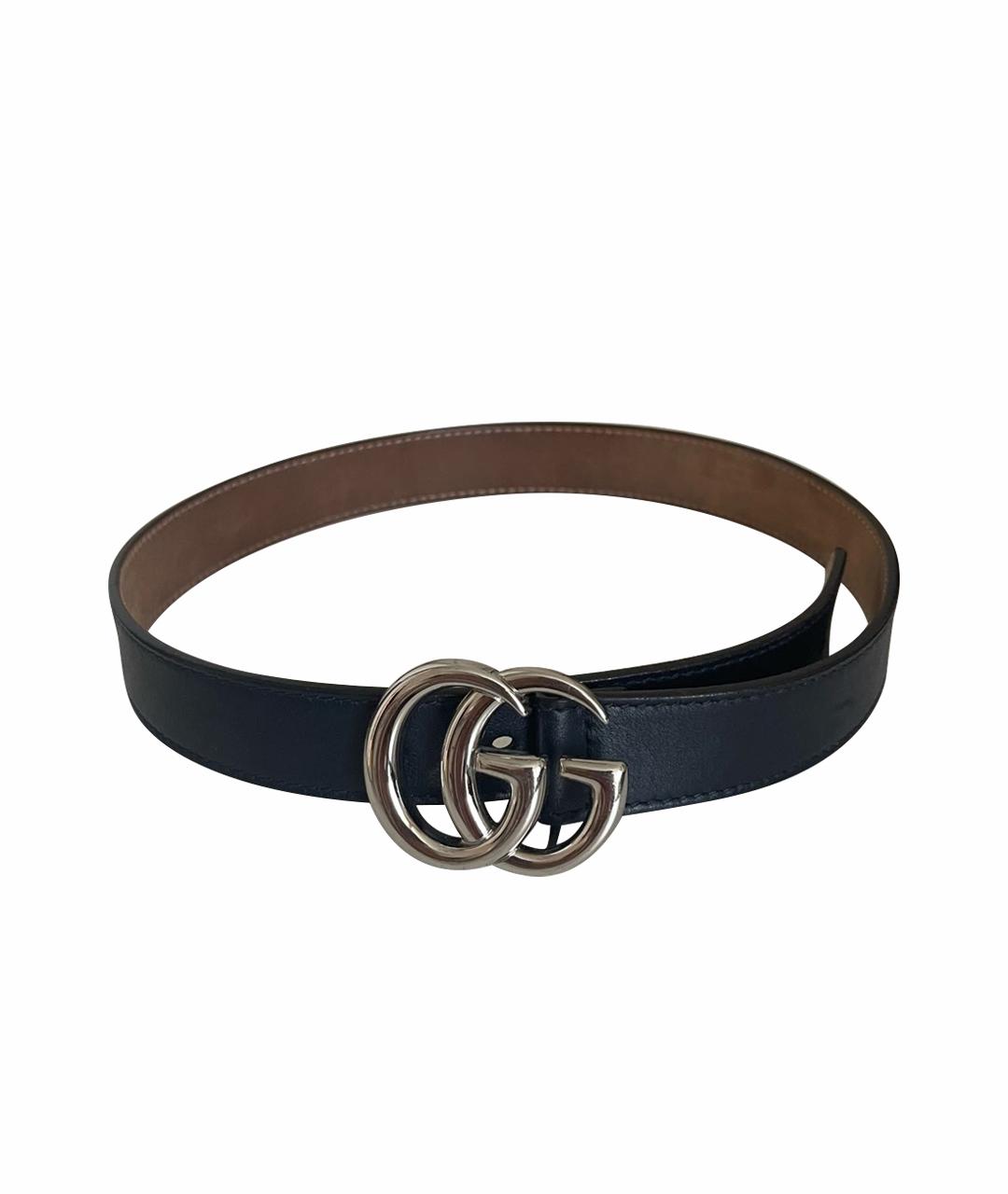 GUCCI Темно-синий кожаный ремень для женщин – купить в интернет ...