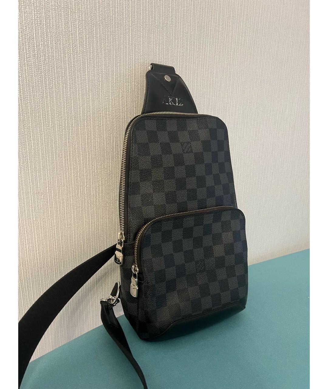 LOUIS VUITTON Серая кожаная сумка на плечо, фото 2