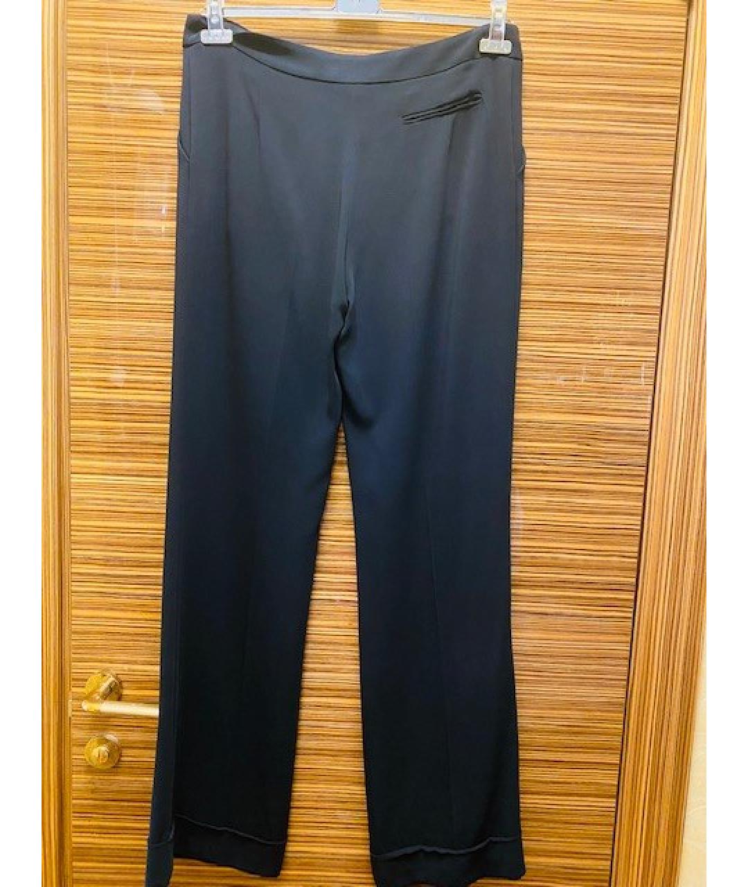 GIORGIO GRATI Черные вискозные прямые брюки, фото 2