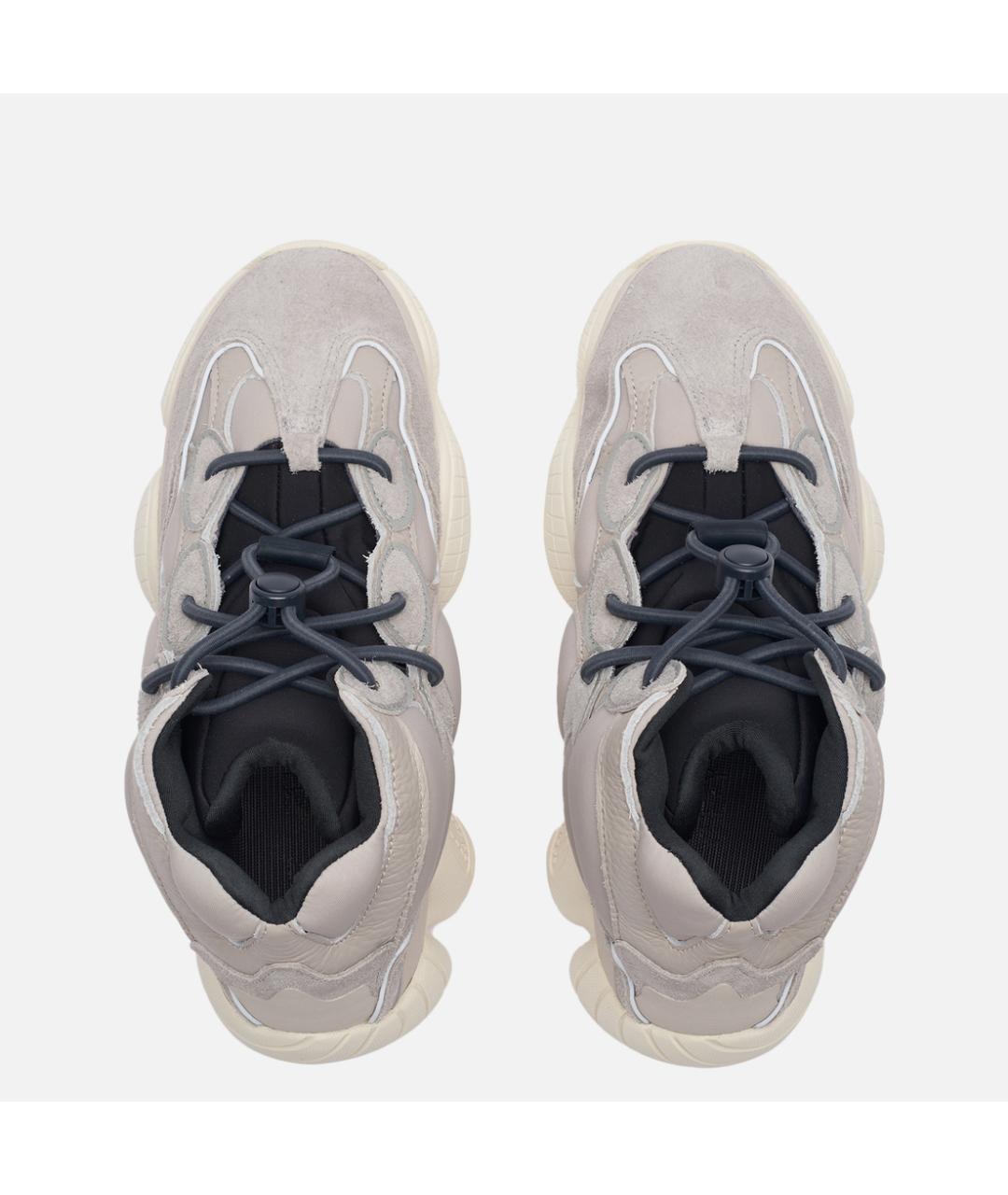 ADIDAS YEEZY Серые замшевые высокие кроссовки / кеды, фото 3