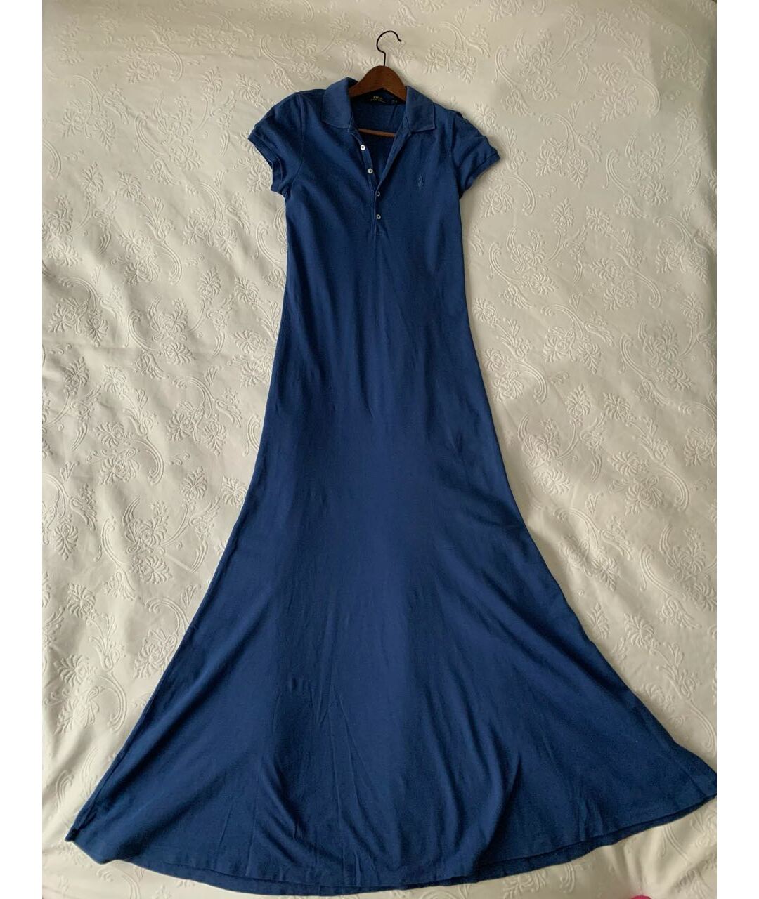 POLO RALPH LAUREN Синее хлопковое повседневное платье, фото 5