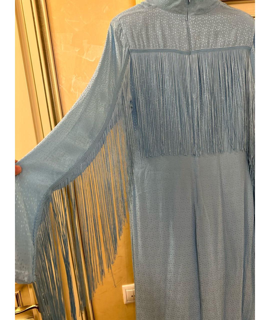 ROTATE Голубое креповое коктейльное платье, фото 4