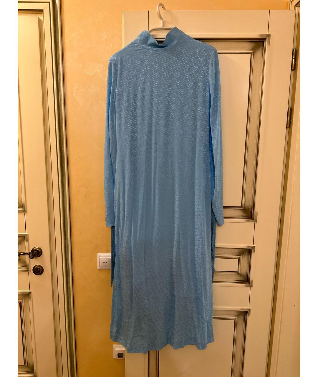 ROTATE Голубое креповое коктейльное платье, фото 6