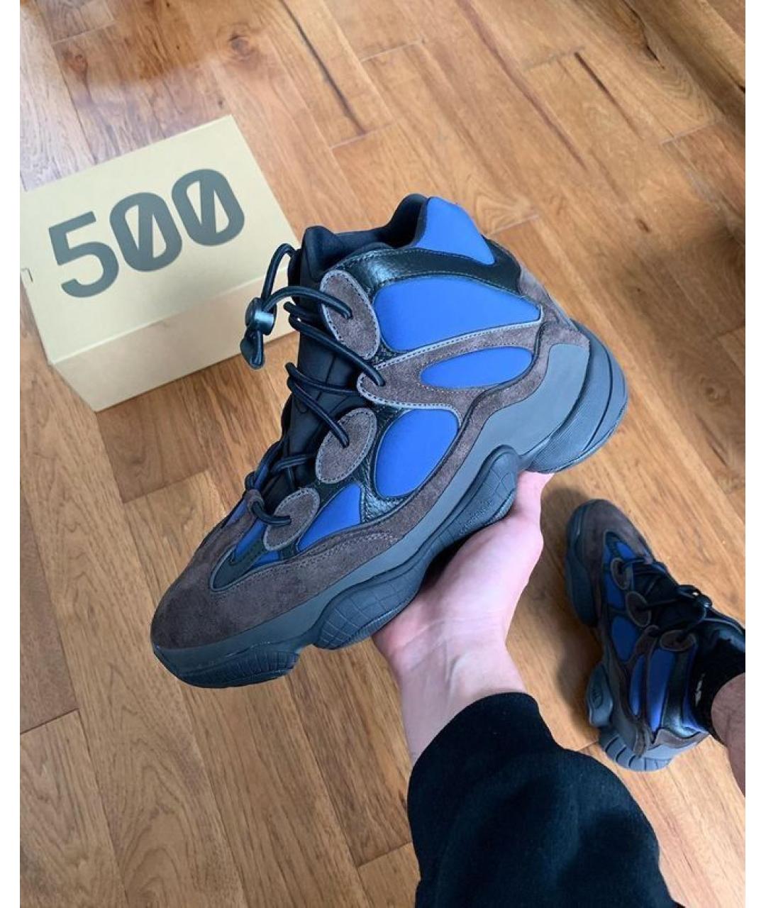 ADIDAS YEEZY Коричневые замшевые кроссовки, фото 5