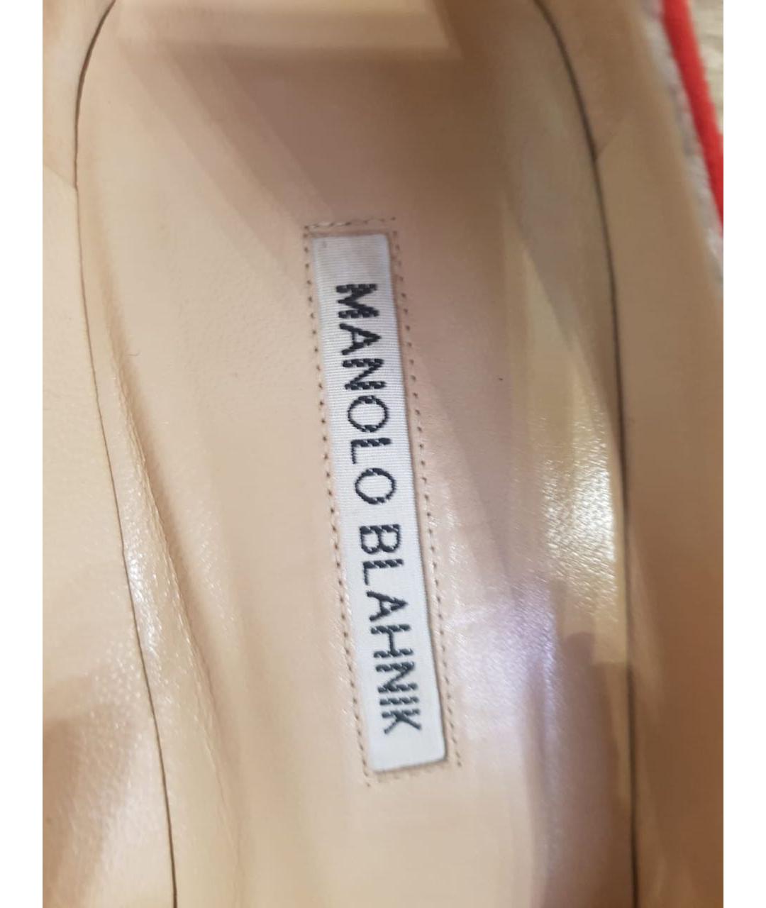 MANOLO BLAHNIK Красные замшевые туфли, фото 6