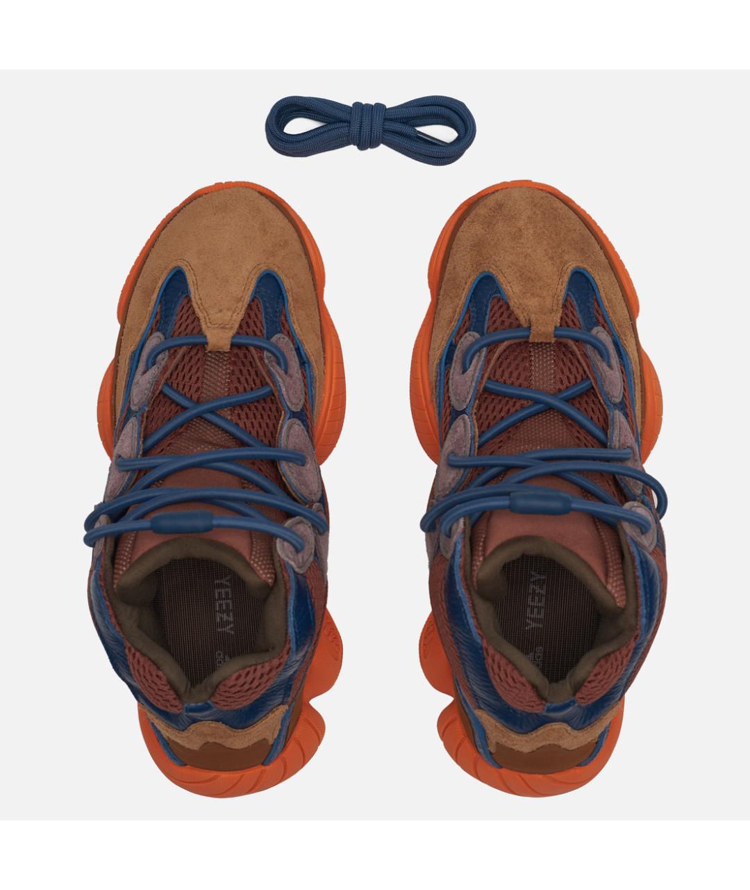 ADIDAS YEEZY Коричневые замшевые кроссовки, фото 3