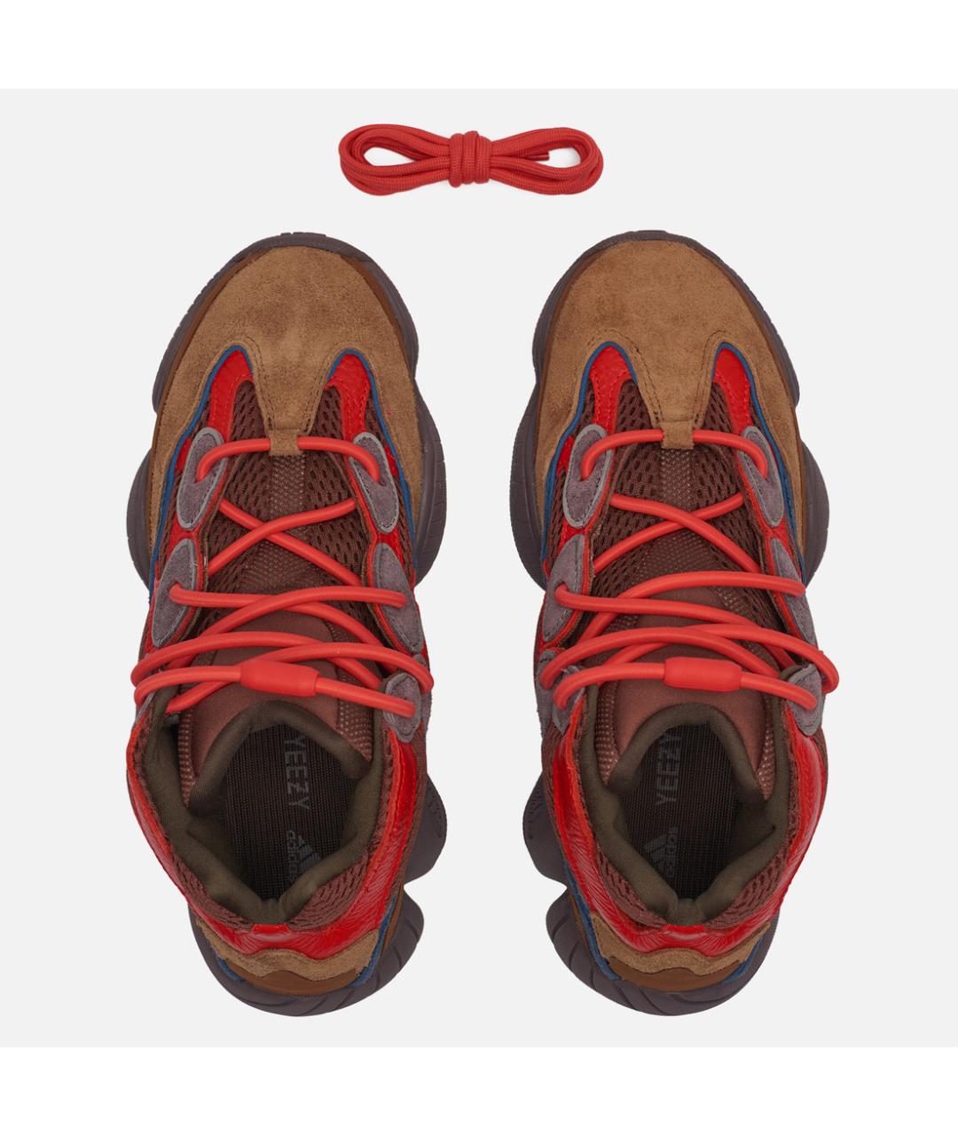 ADIDAS YEEZY Коричневые замшевые кроссовки, фото 3