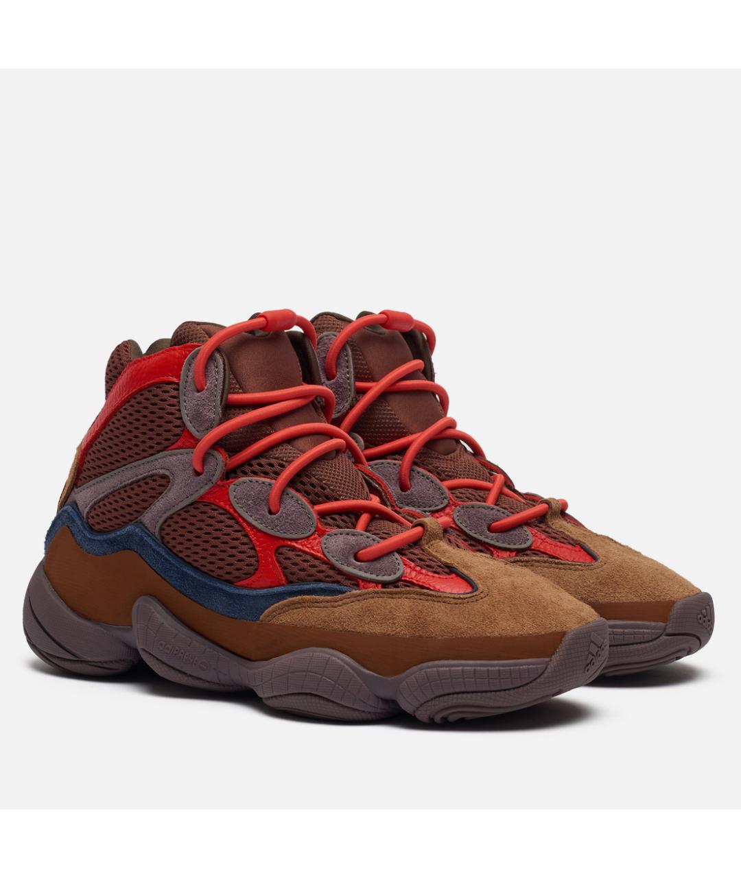 ADIDAS YEEZY Коричневые замшевые кроссовки, фото 2