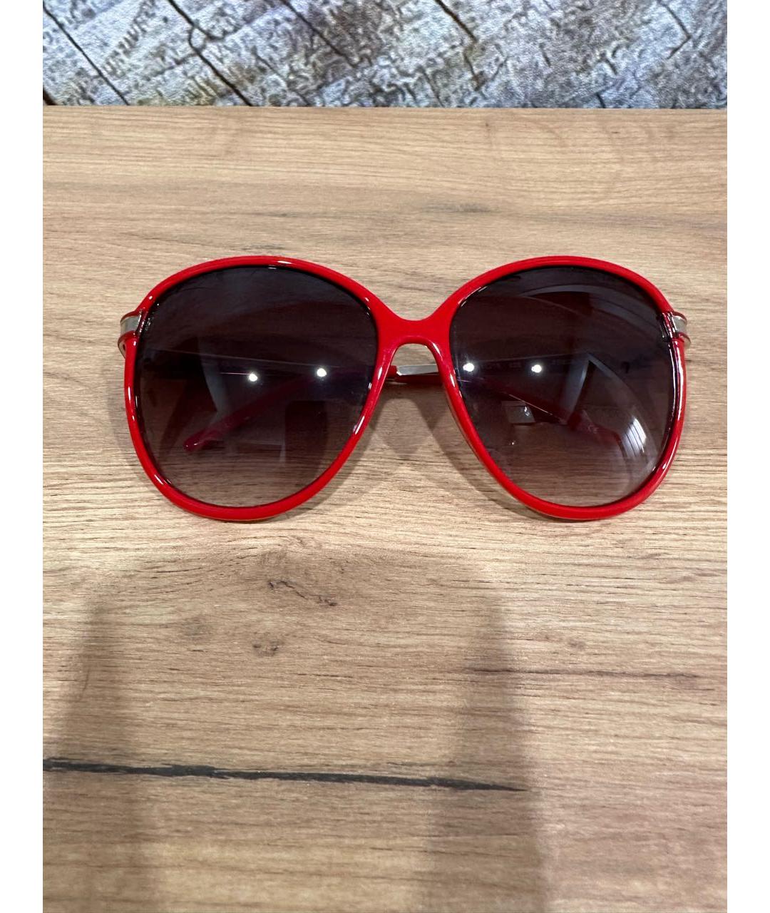 GIANFRANCO FERRE Красные пластиковые солнцезащитные очки, фото 9