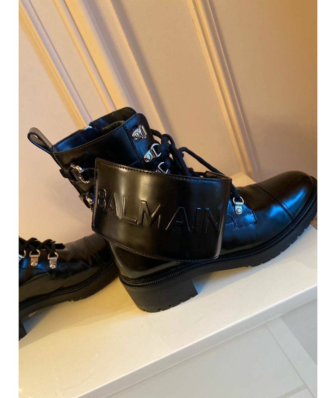 BALMAIN Черные кожаные ботинки, фото 5