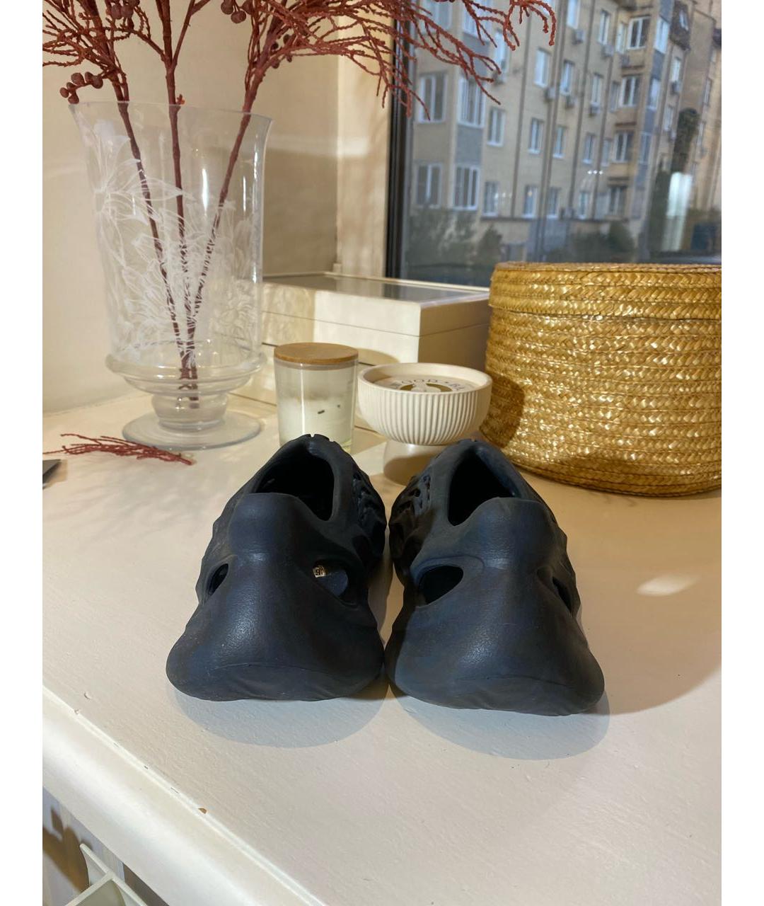 ADIDAS YEEZY Черные резиновые шлепанцы, фото 4