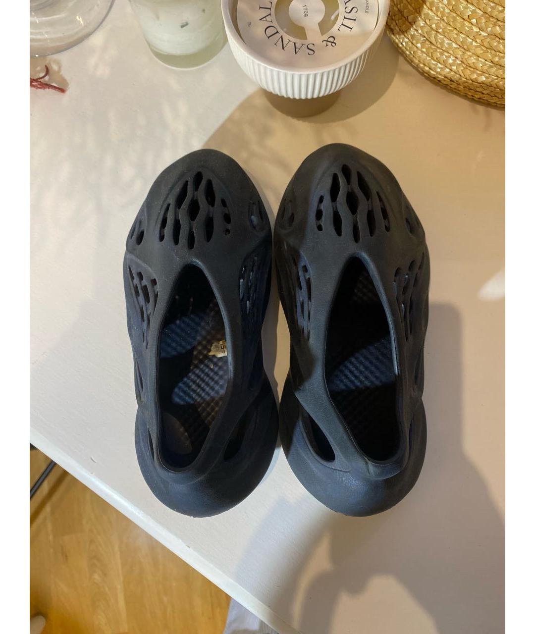 ADIDAS YEEZY Черные резиновые шлепанцы, фото 3