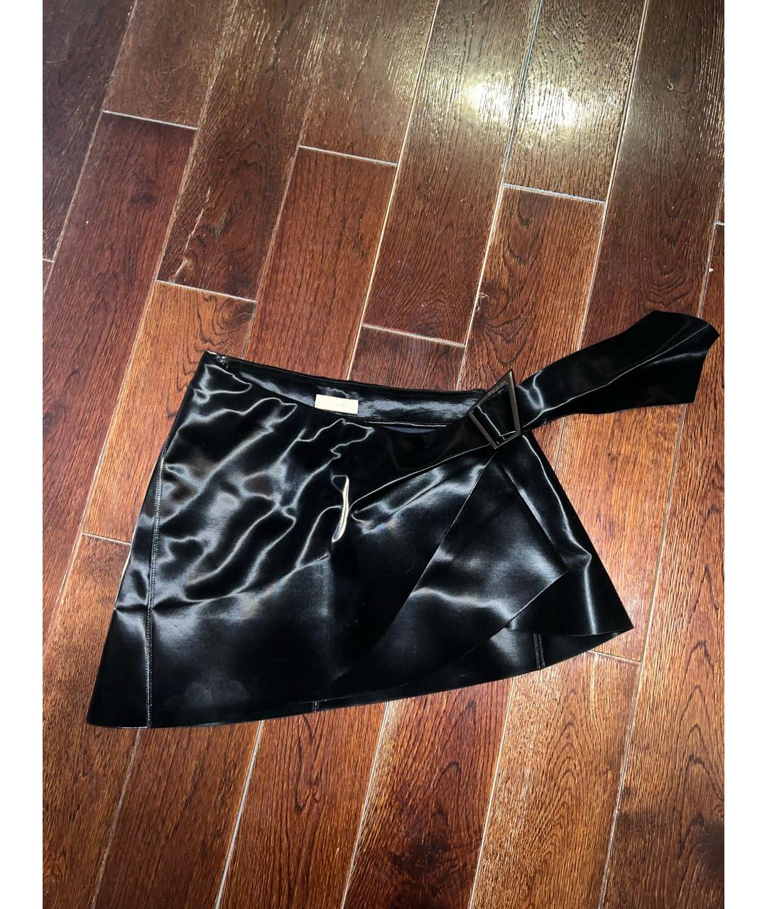 MUGLER Черная полиэстеровая юбка мини, фото 2