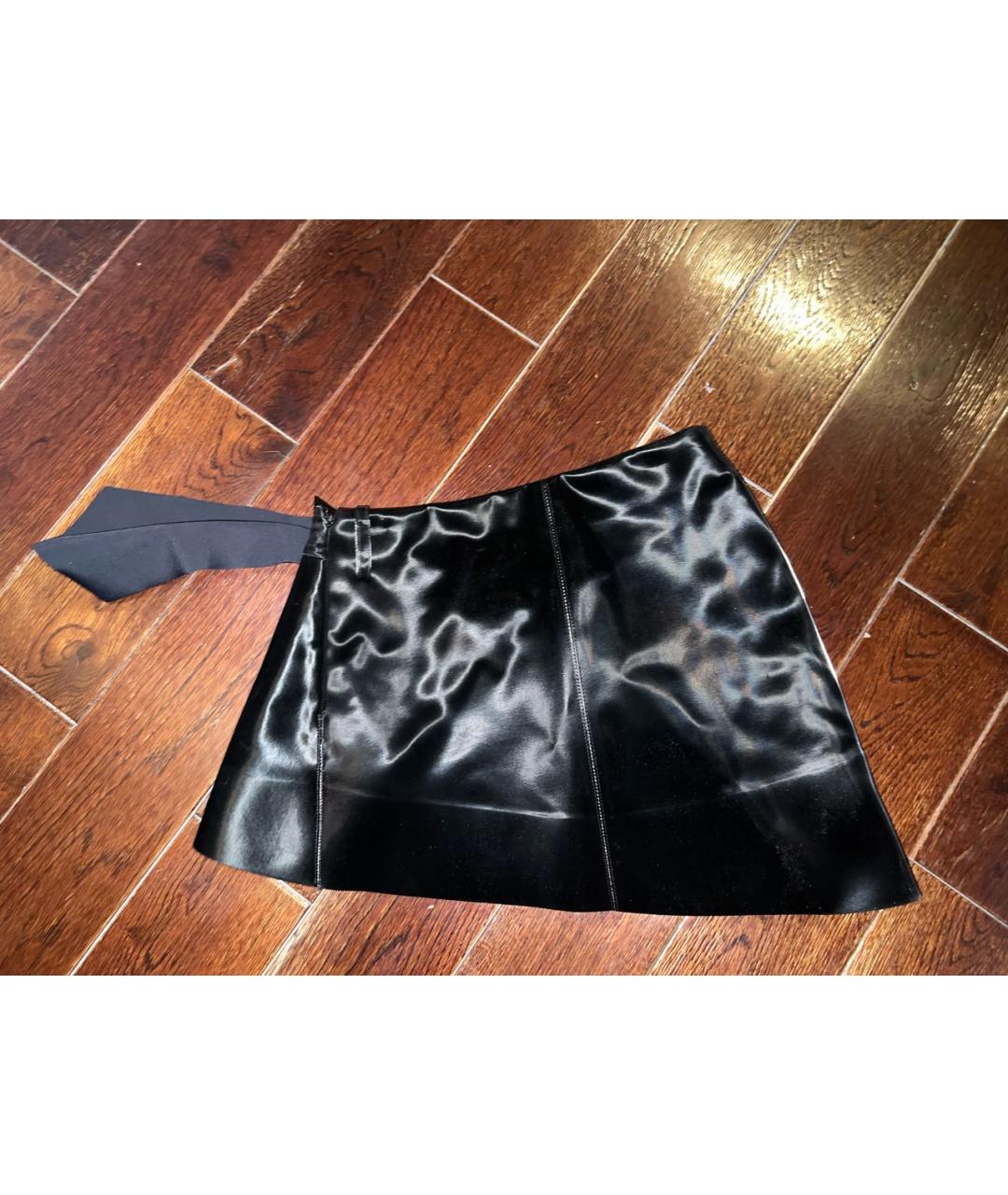 MUGLER Черная полиэстеровая юбка мини, фото 3