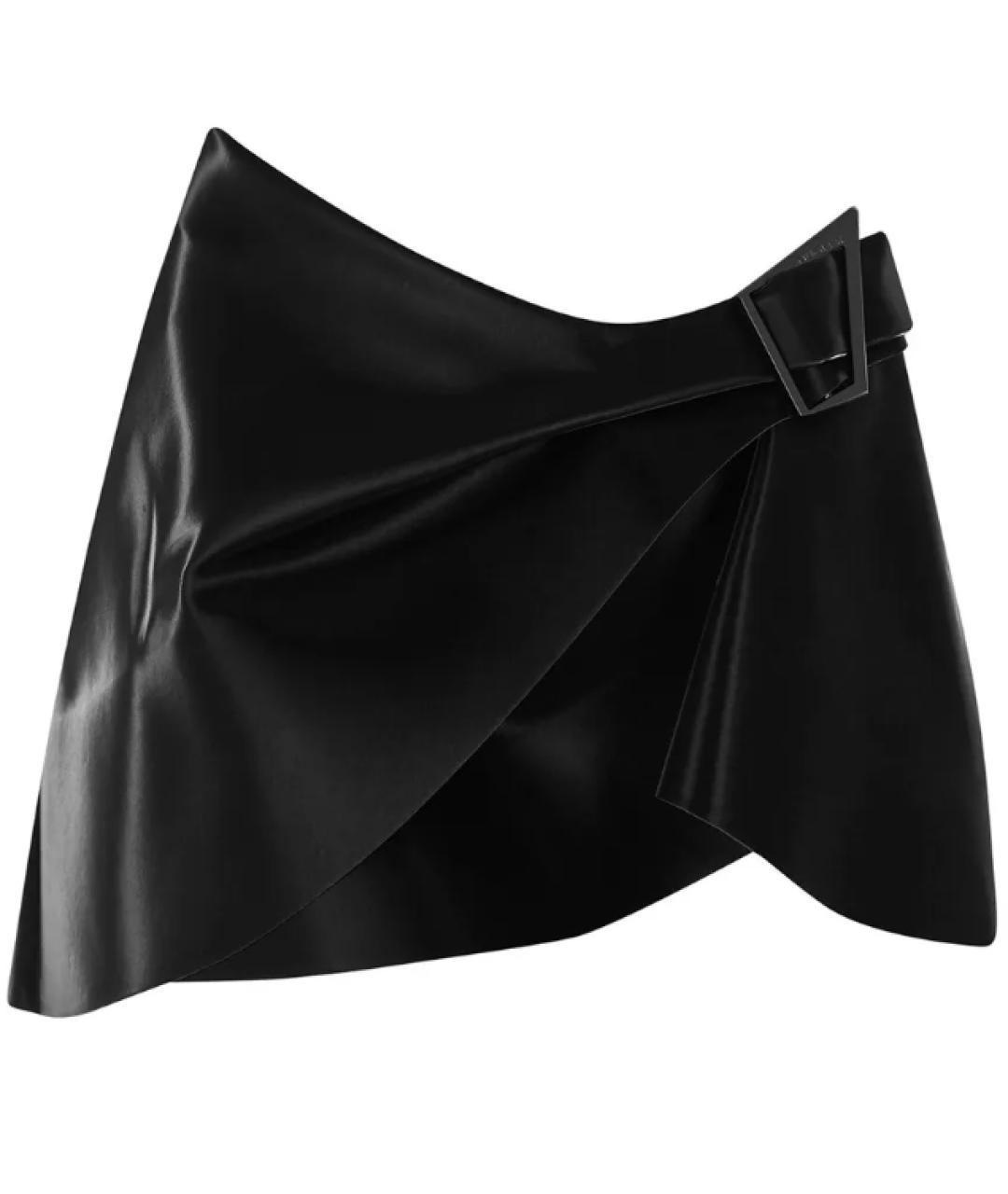 MUGLER Черная полиэстеровая юбка мини, фото 1