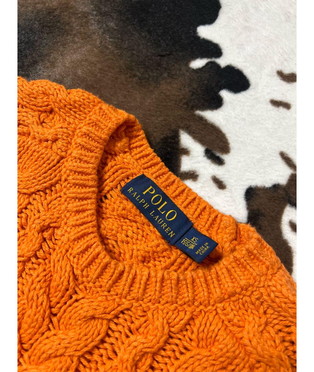 POLO RALPH LAUREN Оранжевый хлопковый джемпер / свитер, фото 4