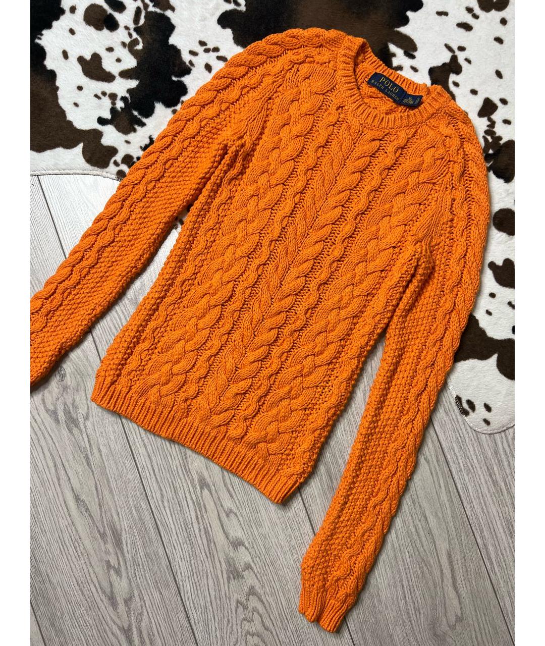 POLO RALPH LAUREN Оранжевый хлопковый джемпер / свитер, фото 2