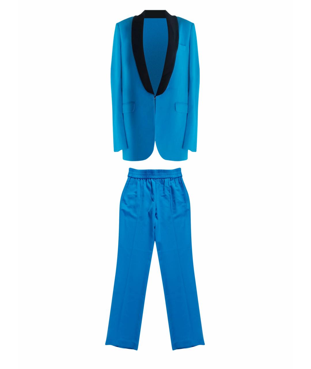 MSGM Синий вискозный костюм с брюками, фото 1