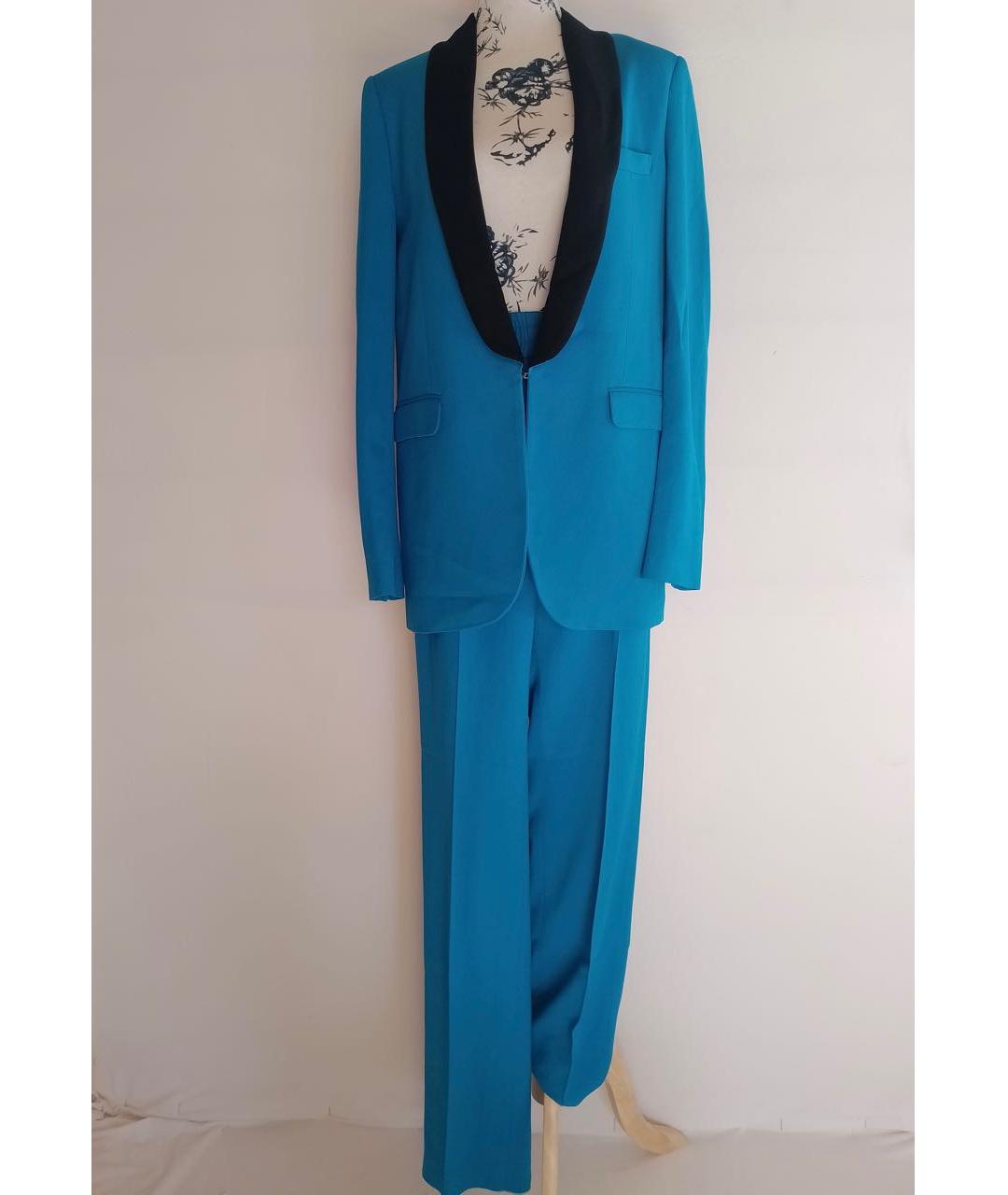 MSGM Синий вискозный костюм с брюками, фото 9