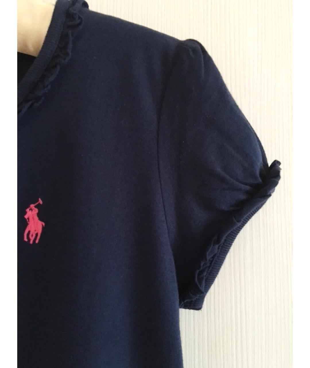 POLO RALPH LAUREN Темно-синий хлопковый детская футболка / топ, фото 4