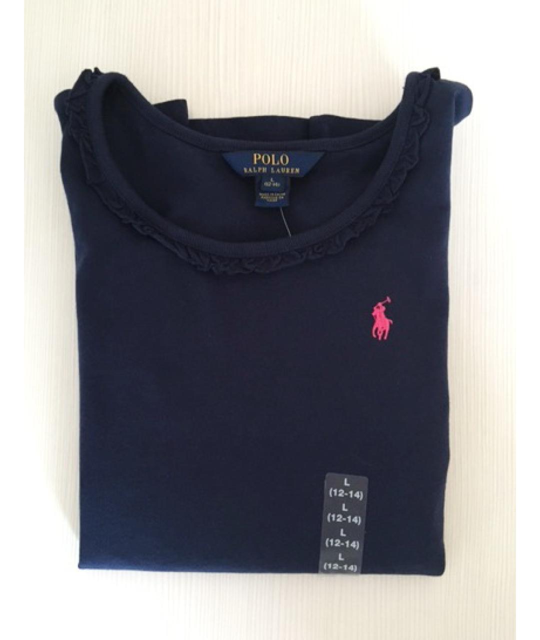 POLO RALPH LAUREN Темно-синий хлопковый детская футболка / топ, фото 3