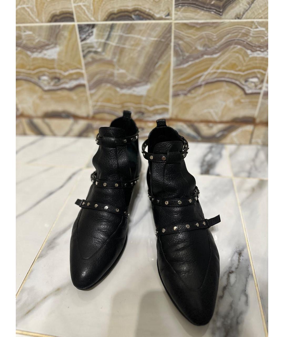 JIMMY CHOO Черные кожаные ботинки, фото 2