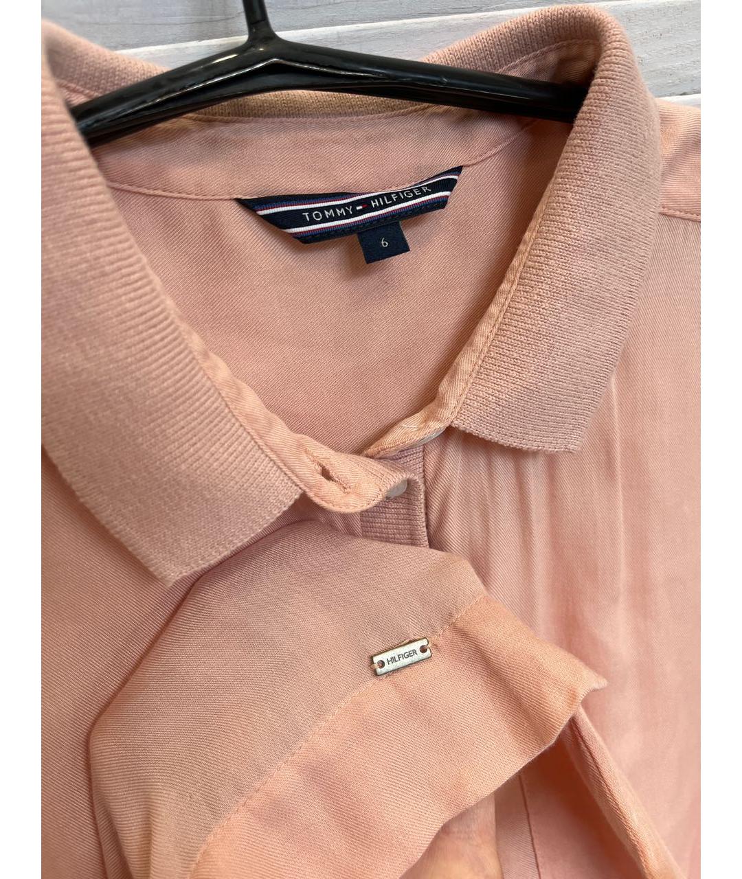 TOMMY HILFIGER Коралловое вискозное повседневное платье, фото 2