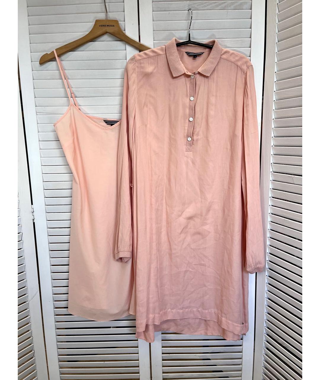 TOMMY HILFIGER Коралловое вискозное повседневное платье, фото 7