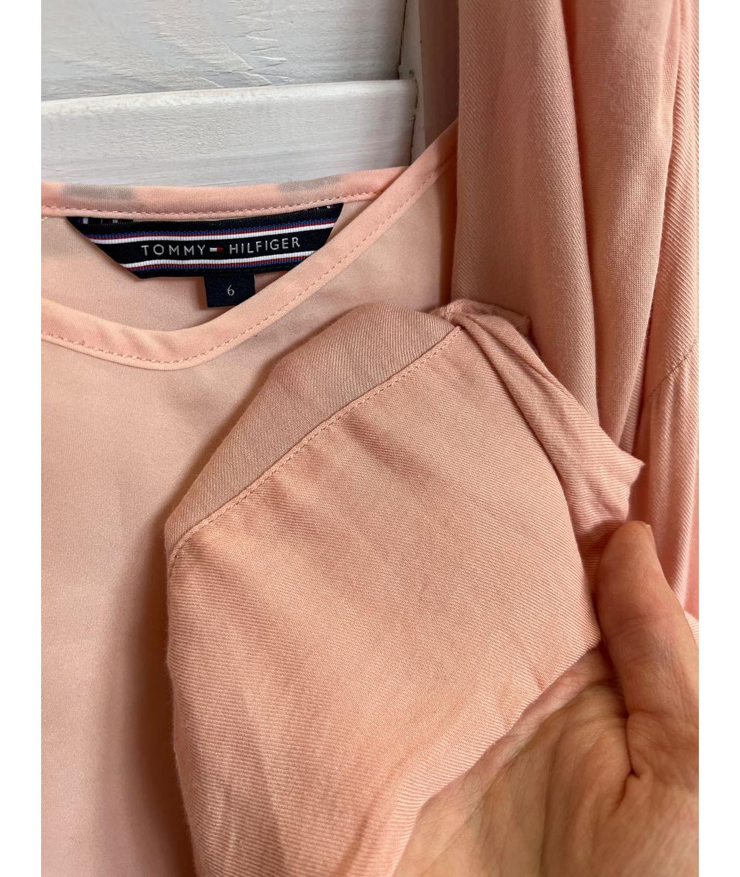 TOMMY HILFIGER Коралловое вискозное повседневное платье, фото 3