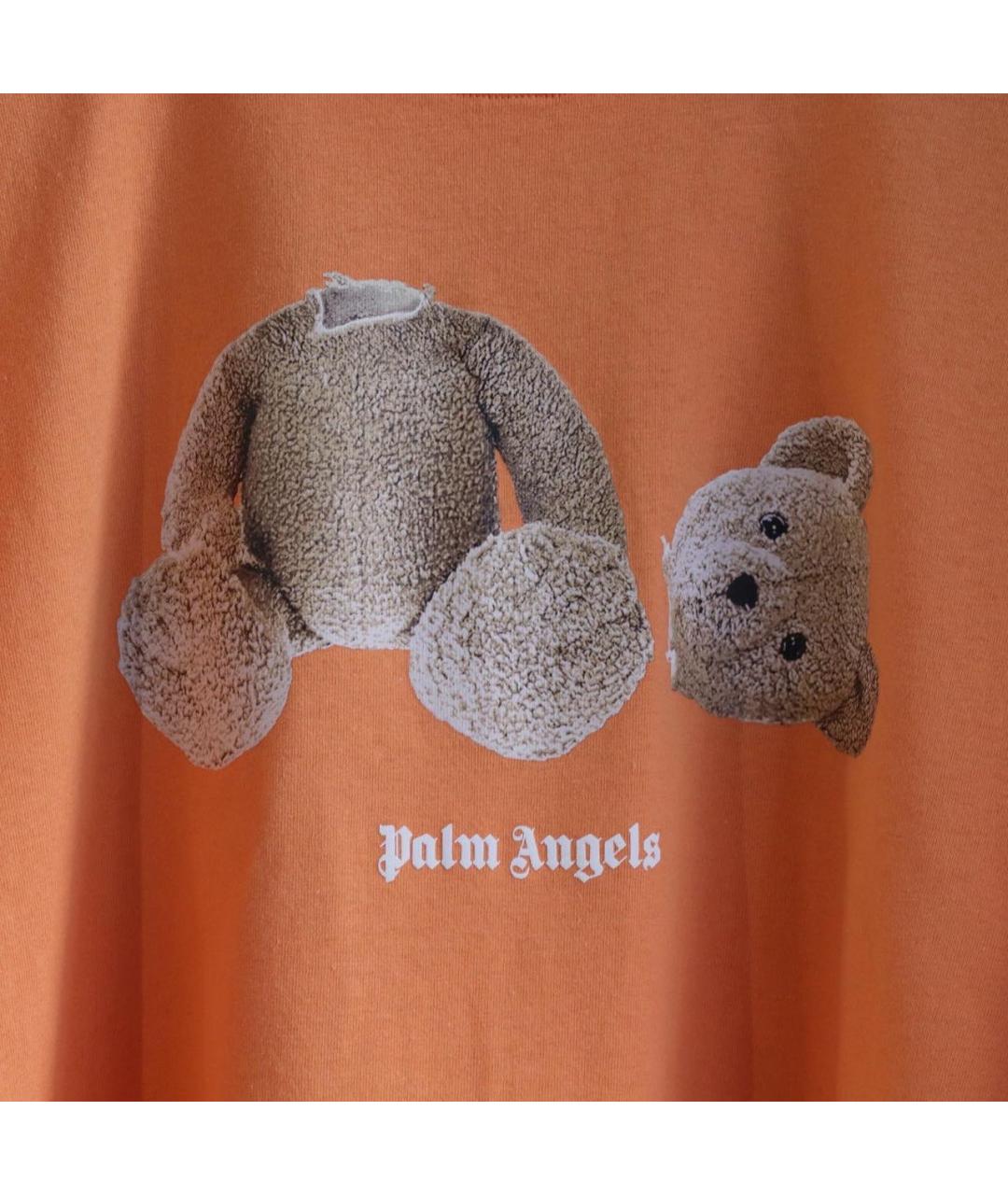 PALM ANGELS Оранжевая хлопковая футболка, фото 4
