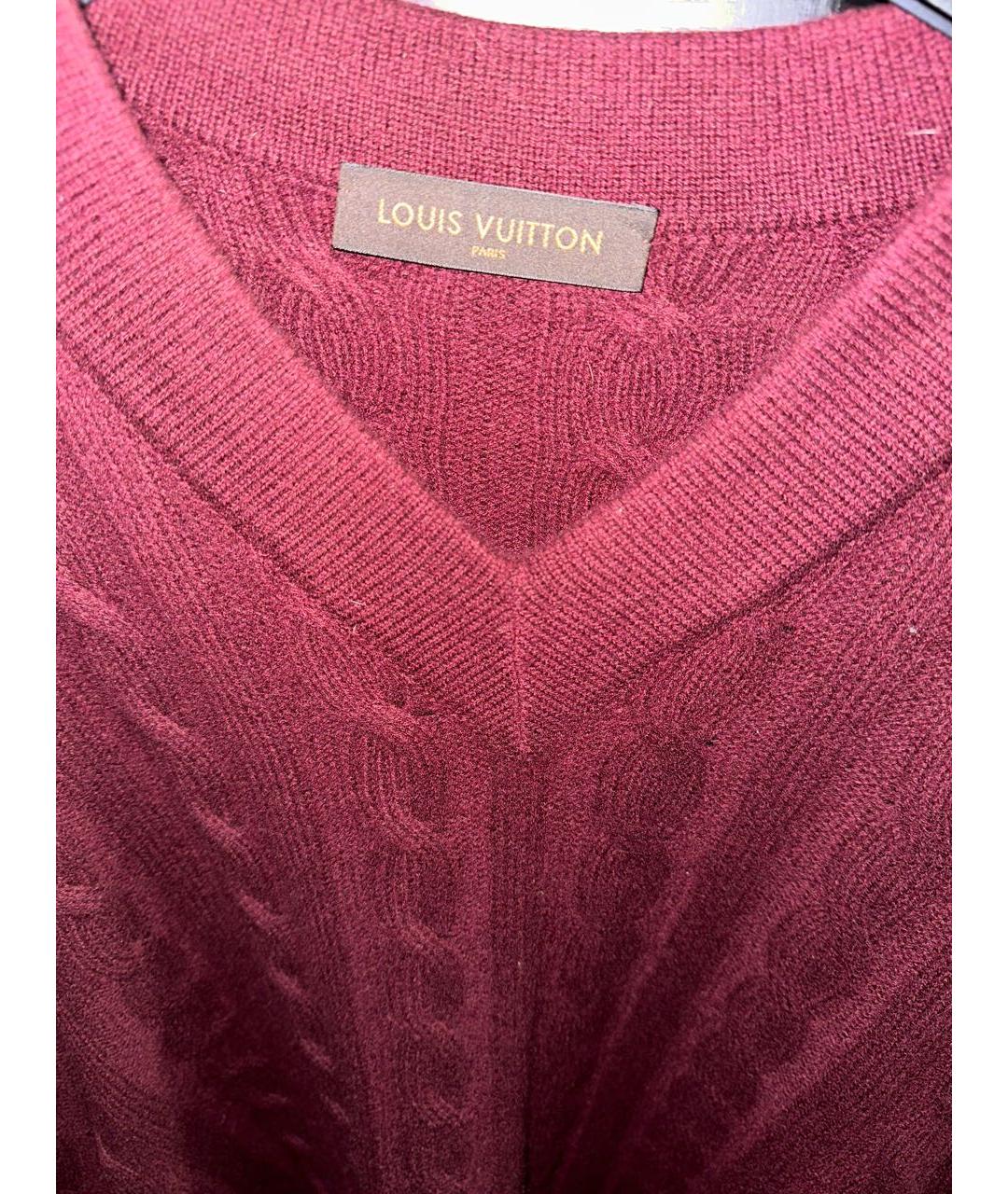 LOUIS VUITTON PRE-OWNED Бордовый шерстяной джемпер / свитер, фото 5